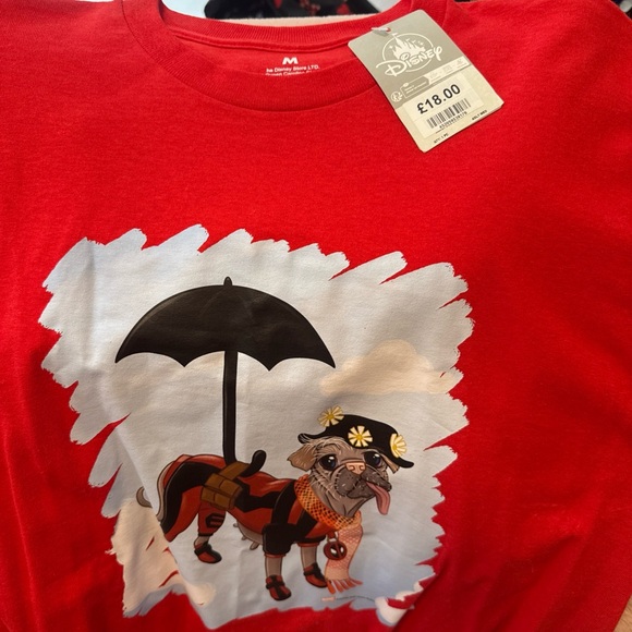 Disney Red Marvel Dog Shirt with Dog Print, Medium - Picture 1 of 3